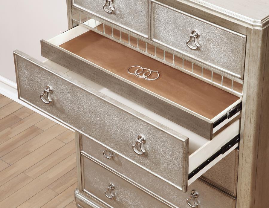 (image for) Bling Game 6-drawer Bedroom Chest Metallic Platinum