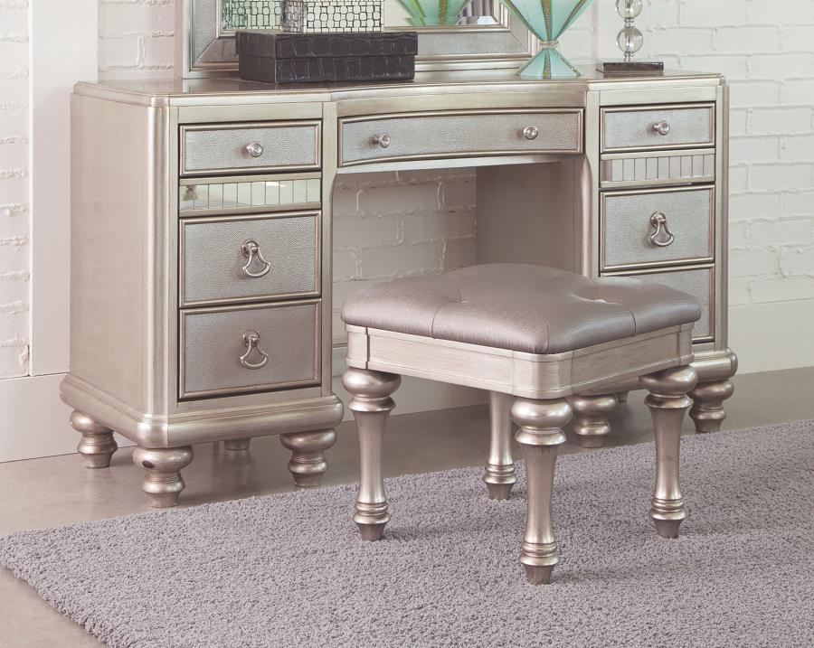 (image for) Bling Game 9-drawer Vanity Table Metallic Platinum