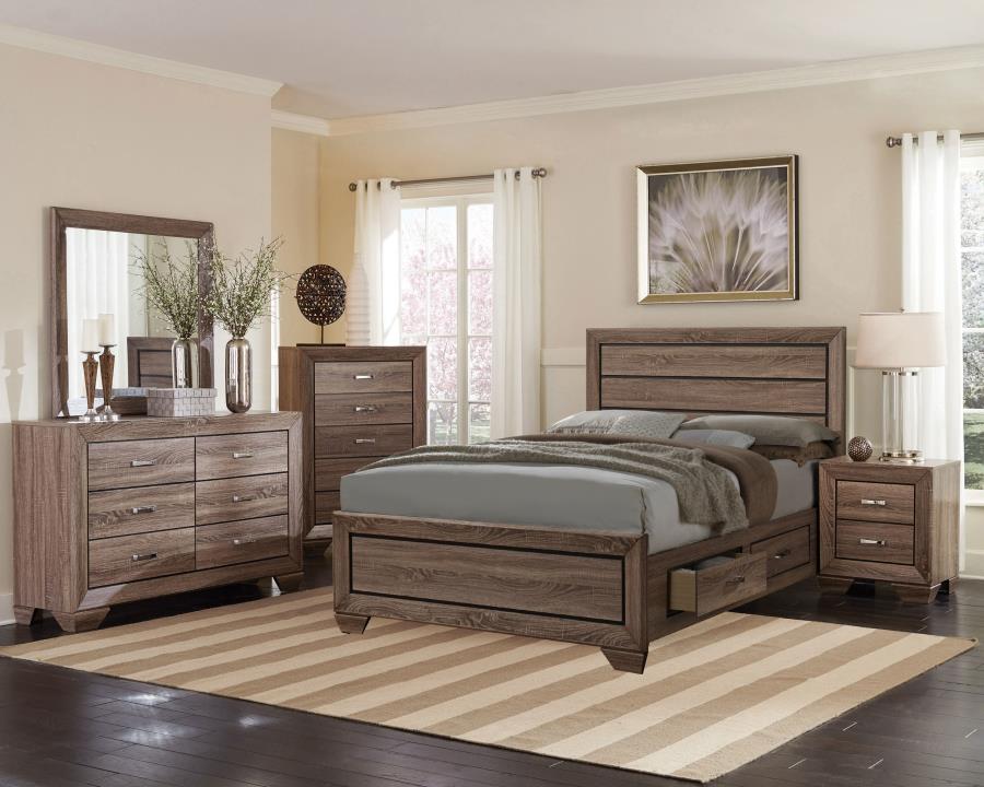 (image for) Kauffman 5-piece Eastern King Bedroom Set Washed Taupe