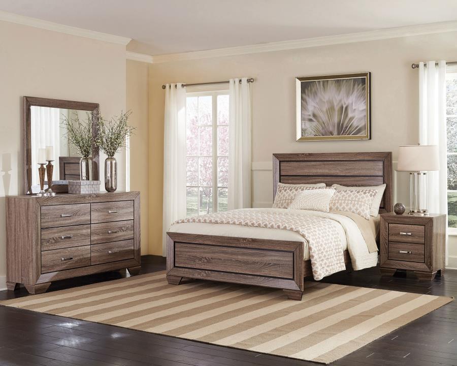 (image for) Kauffman 4-piece Eastern King Bedroom Set Washed Taupe