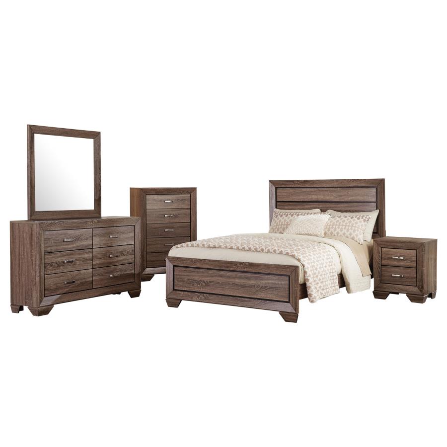 (image for) Kauffman 5-piece California King Bedroom Set Washed Taupe - Click Image to Close