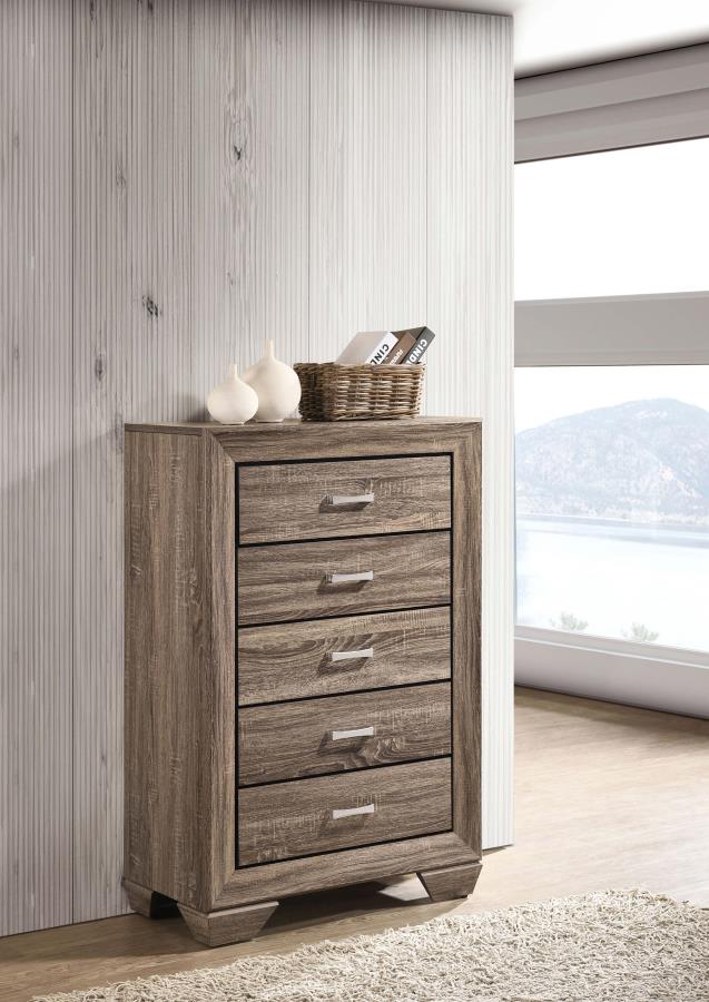 (image for) Kauffman 5-drawer Bedroom Chest Washed Taupe