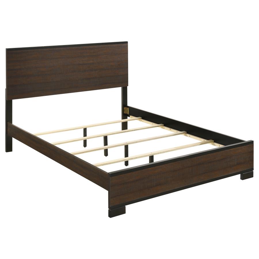 (image for) Edmonton Wood Queen Panel Bed Rustic Tobacco