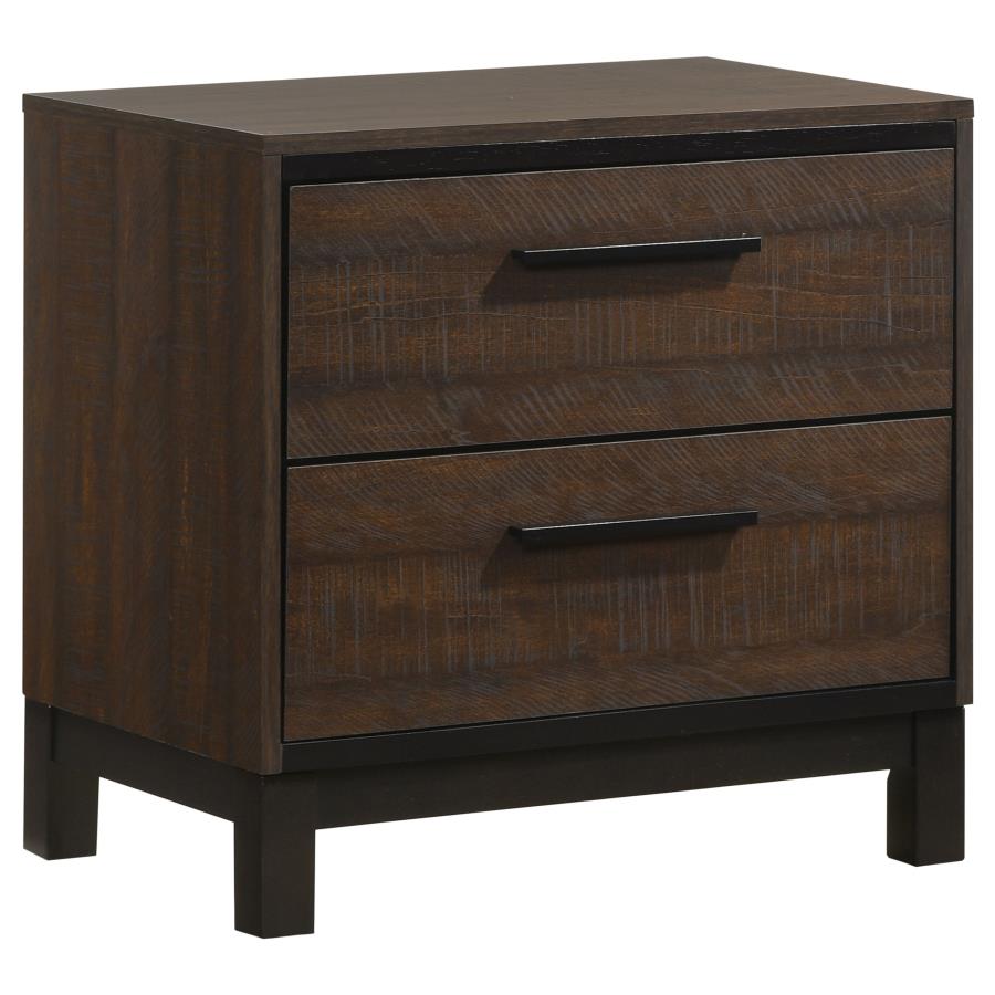 (image for) Edmonton 2-drawer Nightstand Rustic Tobacco