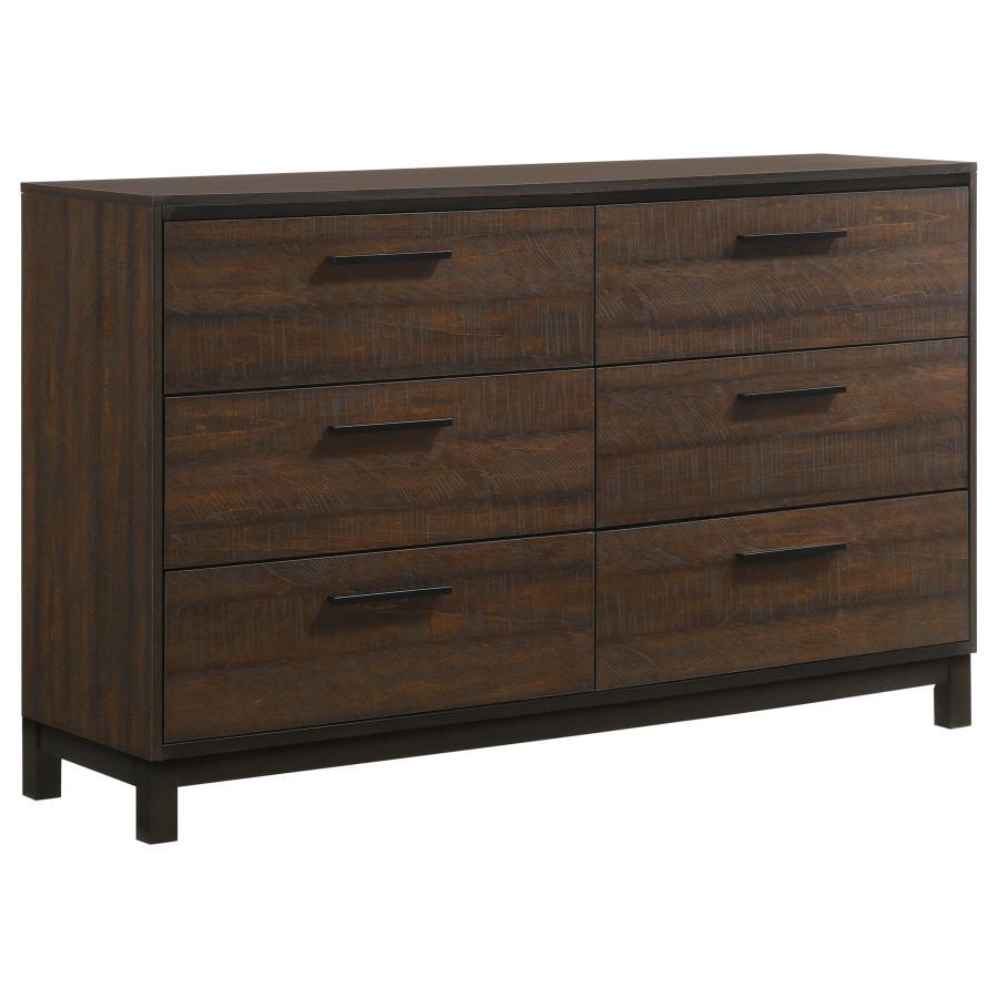 (image for) Edmonton 6-drawer Dresser Rustic Tobacco