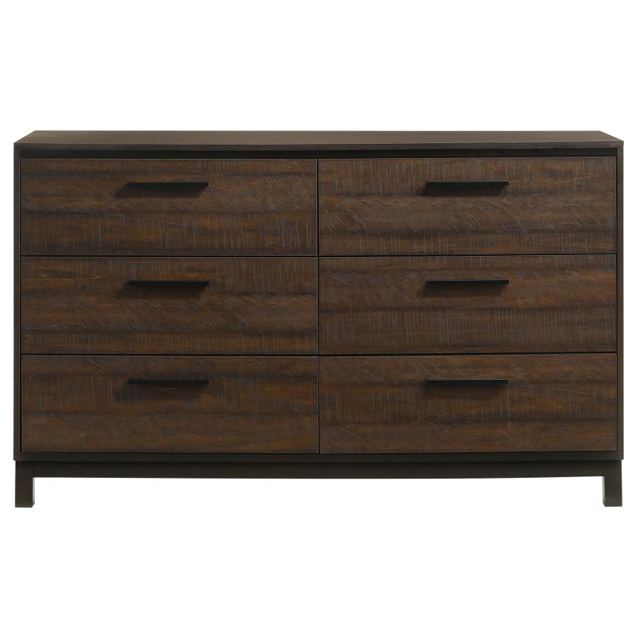 (image for) Edmonton 6-drawer Dresser Rustic Tobacco