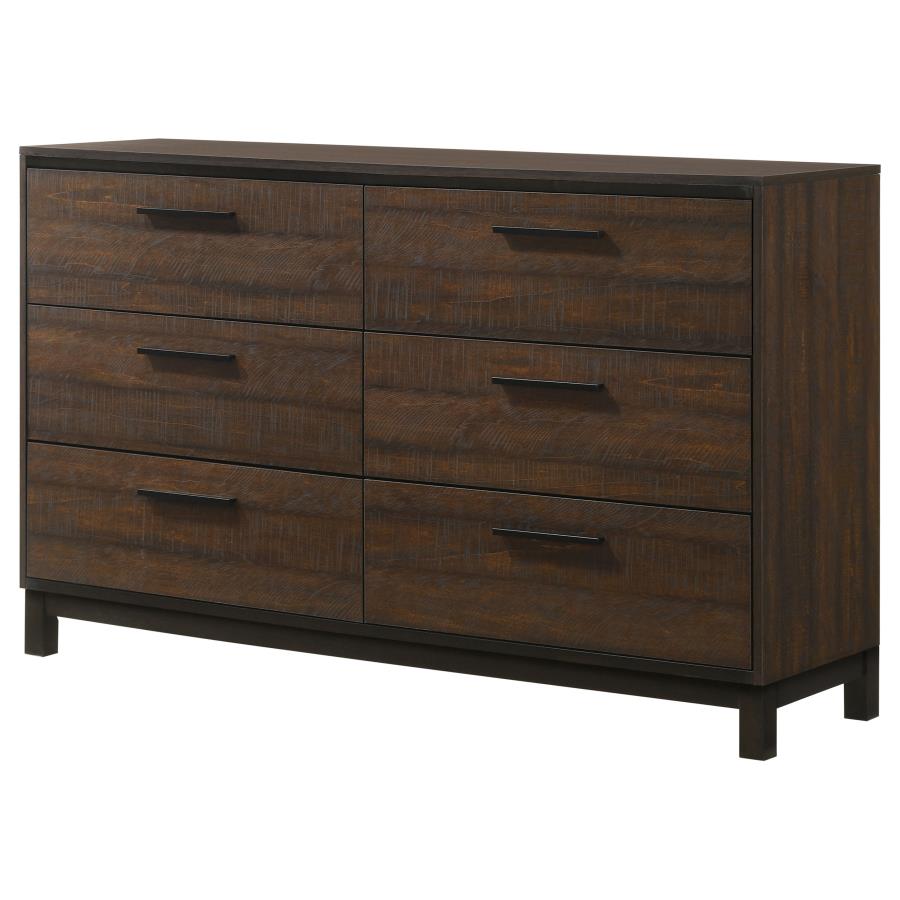 (image for) Edmonton 6-drawer Dresser Rustic Tobacco