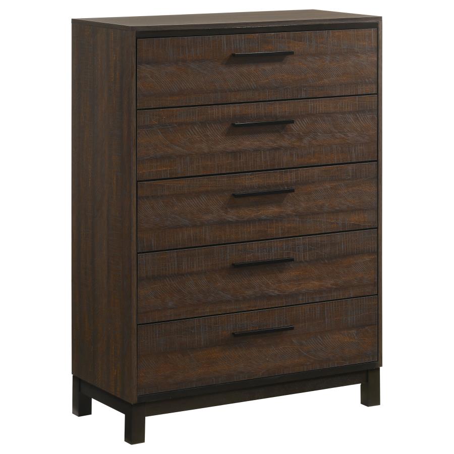 (image for) Edmonton 5-drawer Bedroom Chest Rustic Tobacco