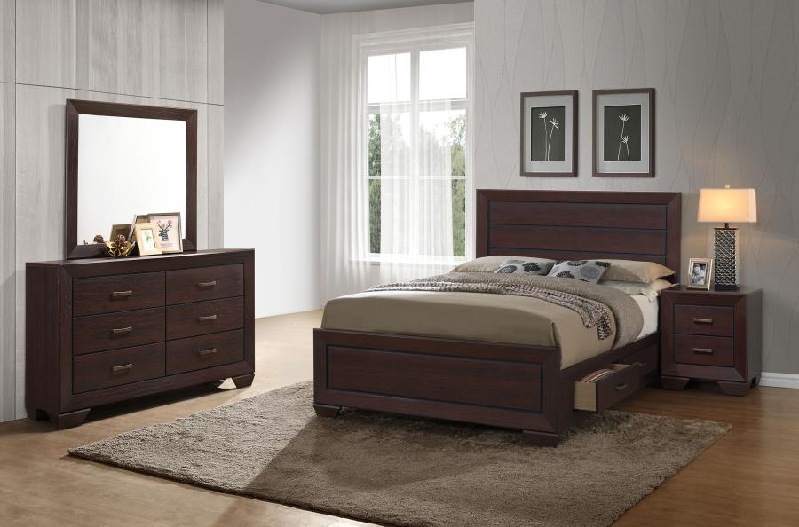 (image for) Kauffman 4-piece Eastern King Bedroom Set Dark Cocoa