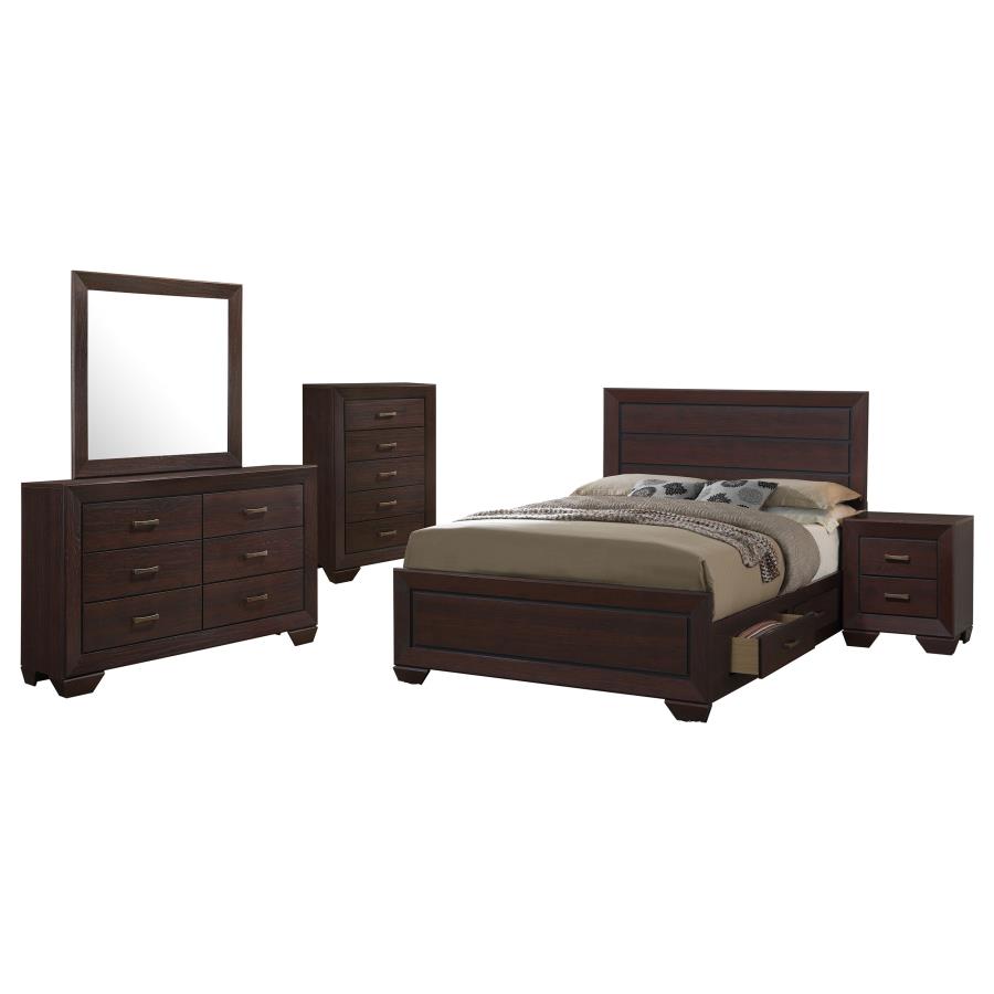 (image for) Kauffman 5-piece Eastern King Bedroom Set Dark Cocoa