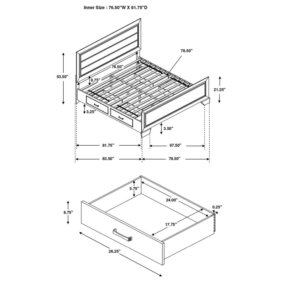 (image for) Kauffman Wood Eastern King Storage Panel Bed Dark Cocoa