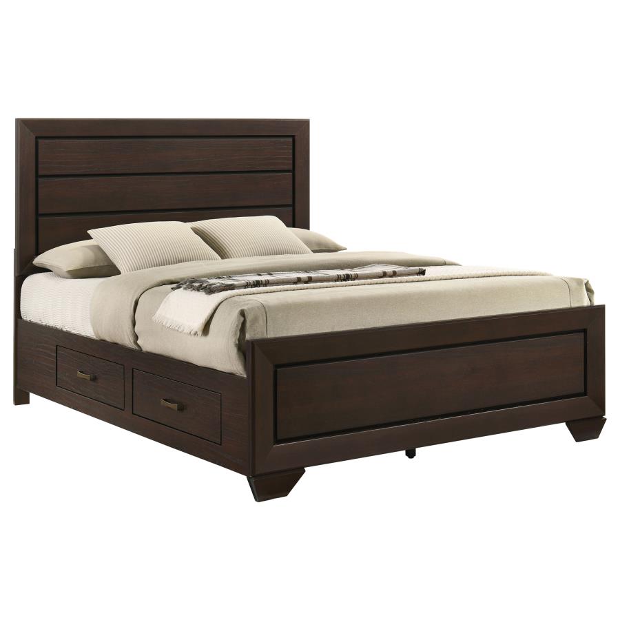 (image for) Kauffman Wood Eastern King Storage Panel Bed Dark Cocoa