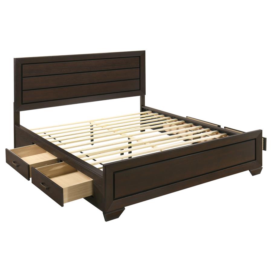 (image for) Kauffman Wood California King Storage Panel Bed Dark Cocoa