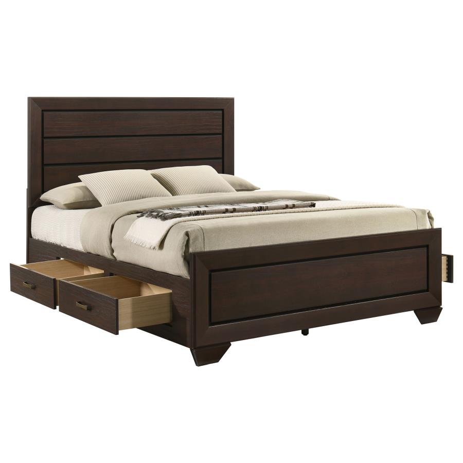 (image for) Kauffman Wood California King Storage Panel Bed Dark Cocoa