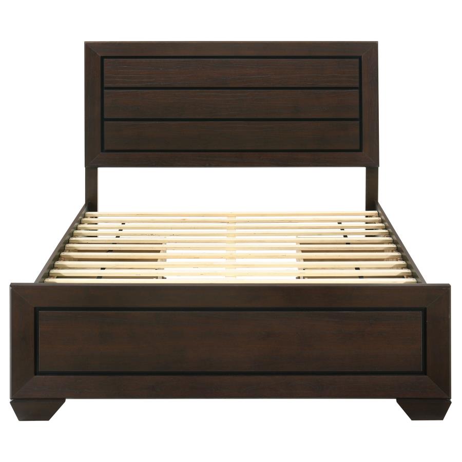 (image for) Kauffman Wood California King Storage Panel Bed Dark Cocoa