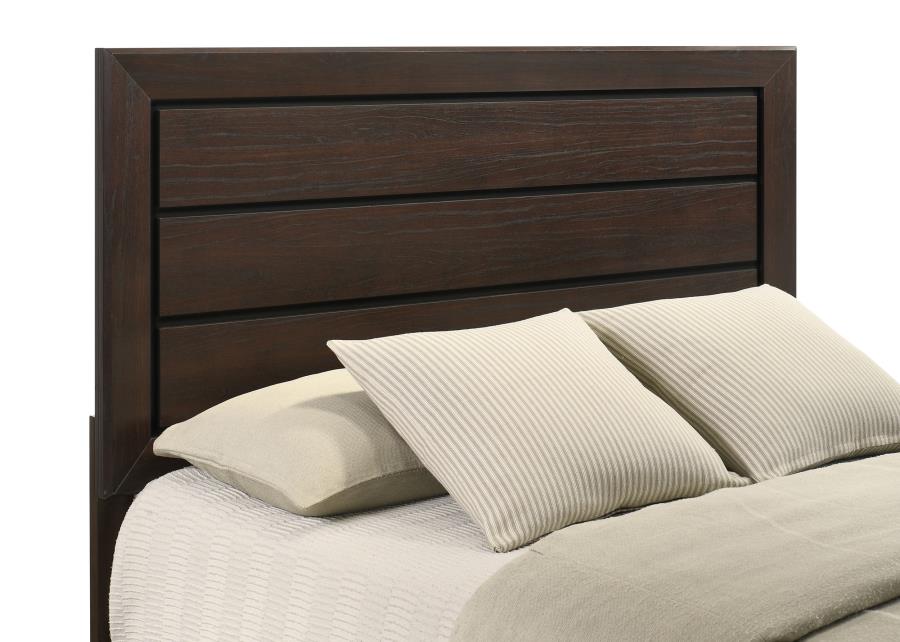 (image for) Kauffman Wood California King Storage Panel Bed Dark Cocoa