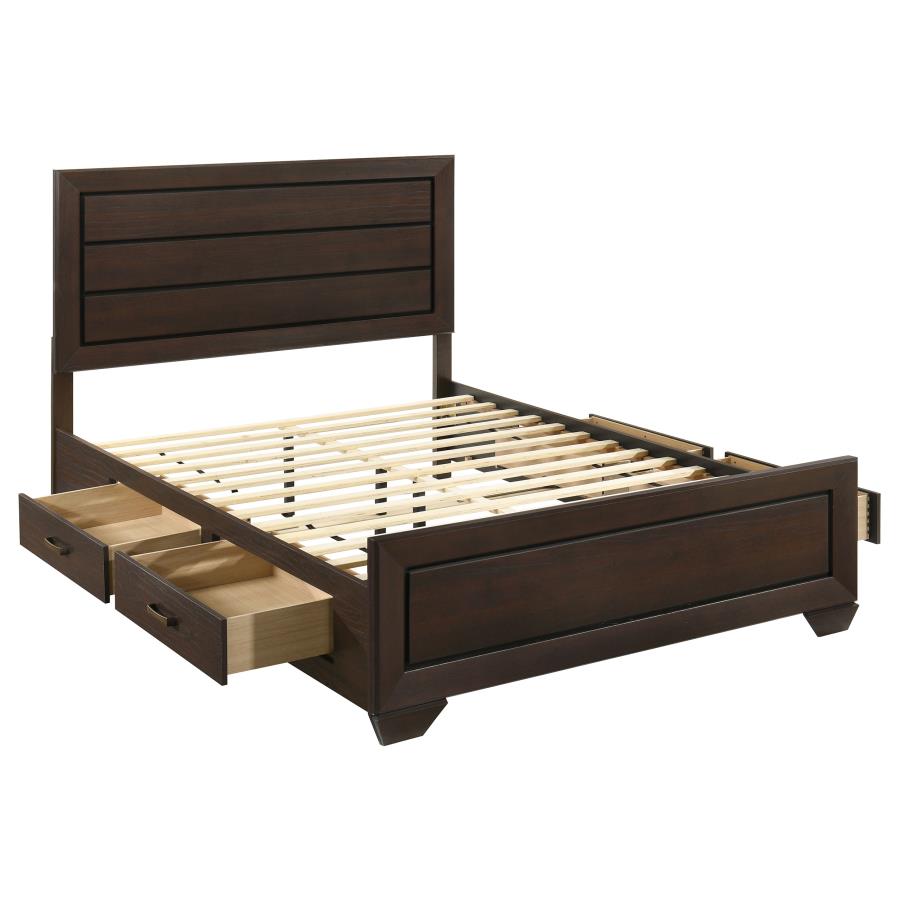 (image for) Kauffman Wood Queen Storage Panel Bed Dark Cocoa - Click Image to Close