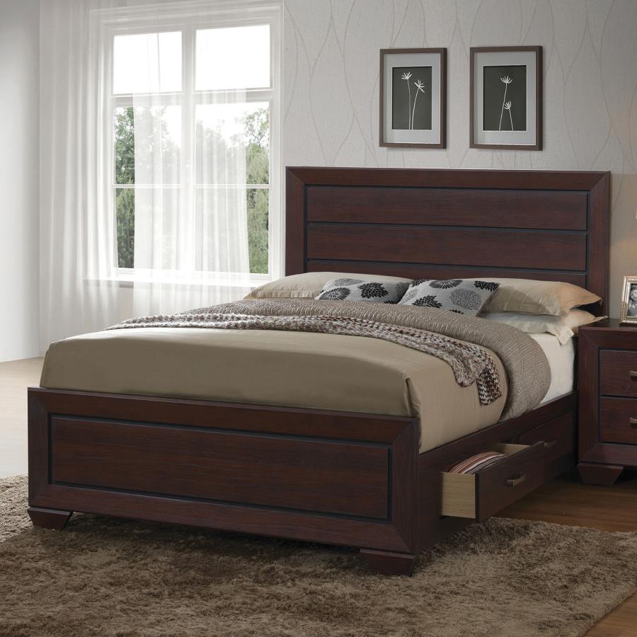 (image for) Kauffman Wood Queen Storage Panel Bed Dark Cocoa