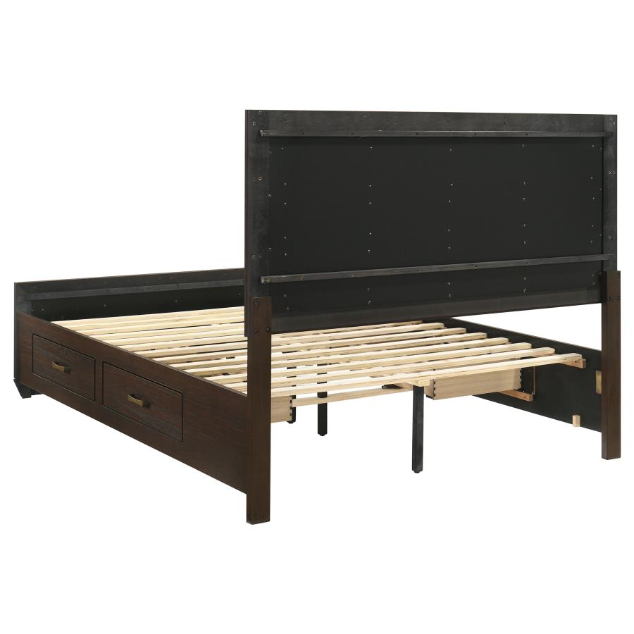 (image for) Kauffman Wood Queen Storage Panel Bed Dark Cocoa