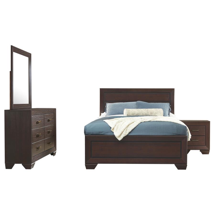 (image for) Kauffman 4-piece Eastern King Bedroom Set Dark Cocoa