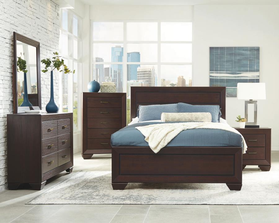 (image for) Kauffman Wood Eastern King Panel Bed Dark Cocoa