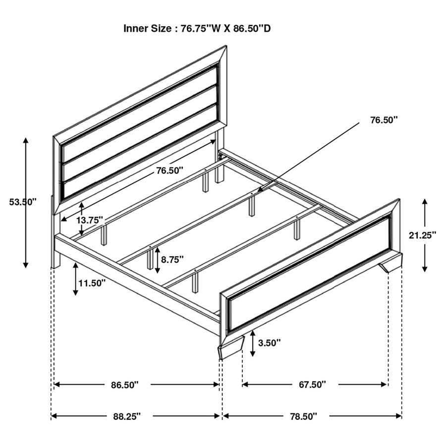 (image for) Kauffman Wood California King Panel Bed Dark Cocoa