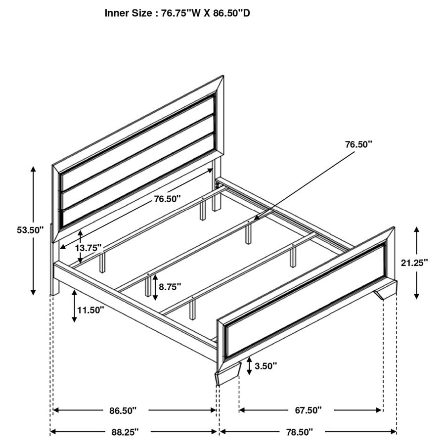 (image for) Kauffman Wood California King Panel Bed Dark Cocoa