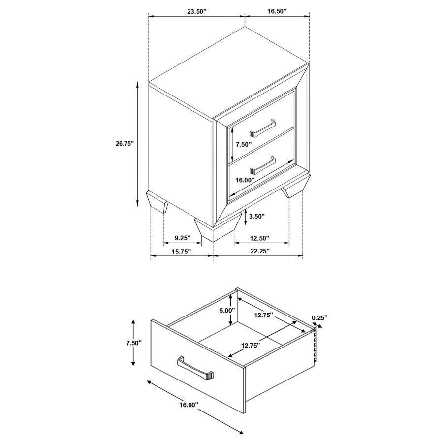 (image for) Kauffman 2-drawer Nightstand Dark Cocoa