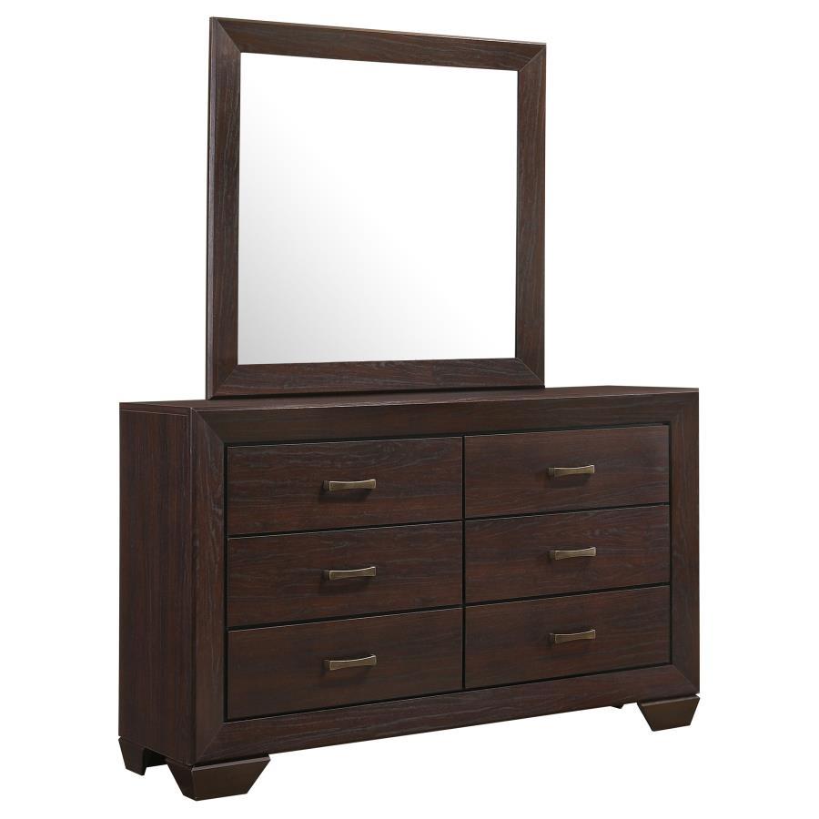 (image for) Kauffman 6-drawer Dresser with Mirror Dark Cocoa - Click Image to Close