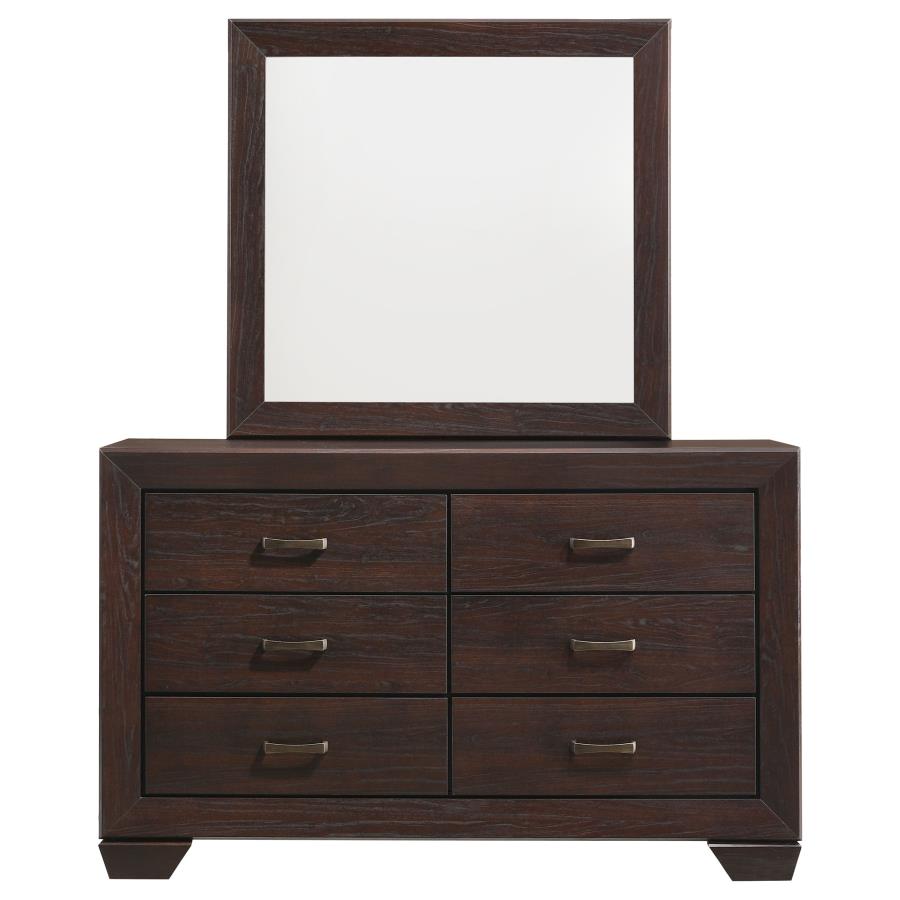 (image for) Kauffman 6-drawer Dresser with Mirror Dark Cocoa