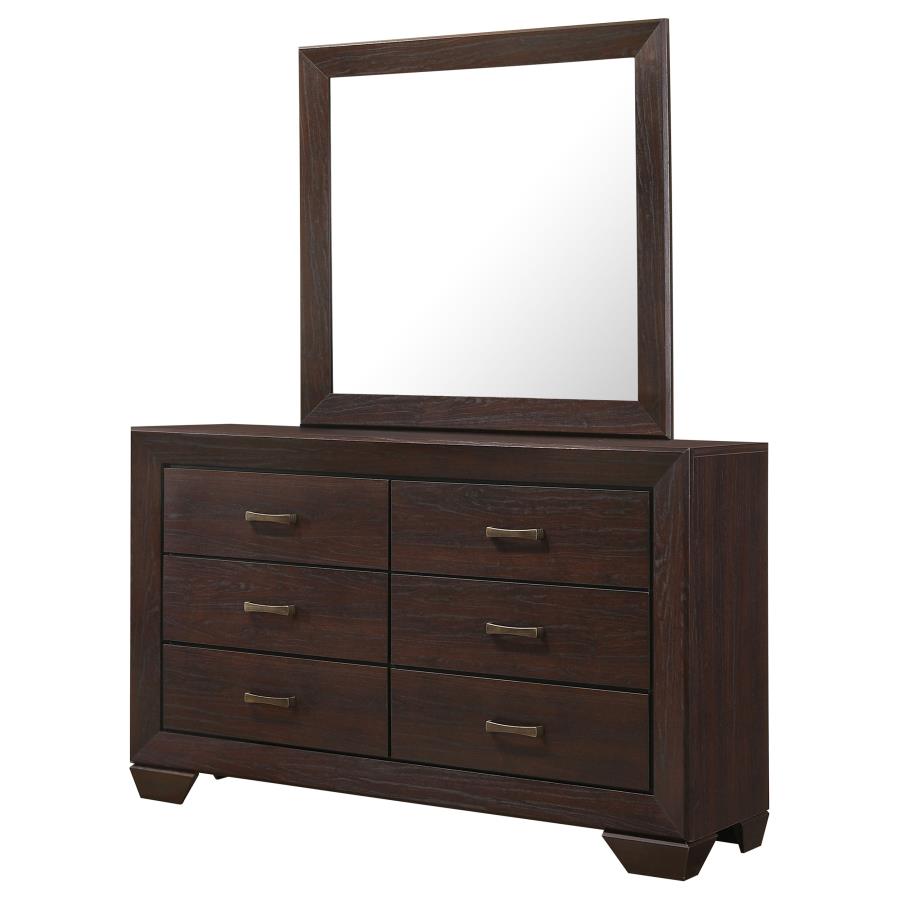 (image for) Kauffman 6-drawer Dresser with Mirror Dark Cocoa