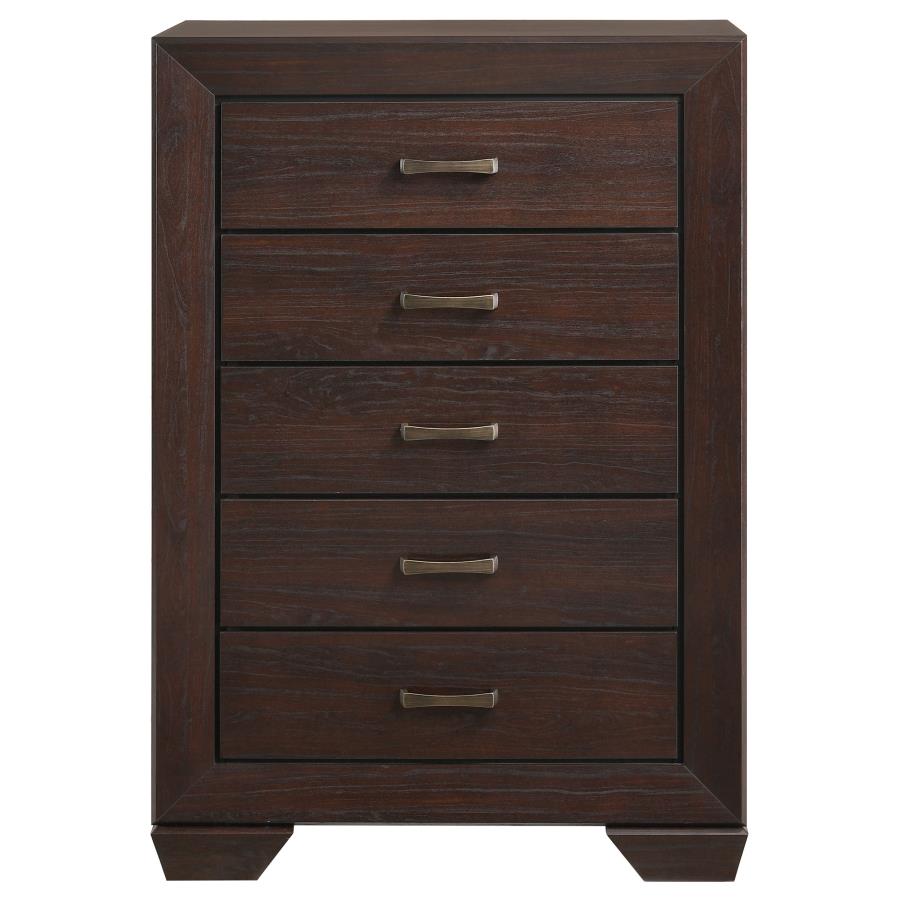 (image for) Kauffman 5-drawer Bedroom Chest Dark Cocoa