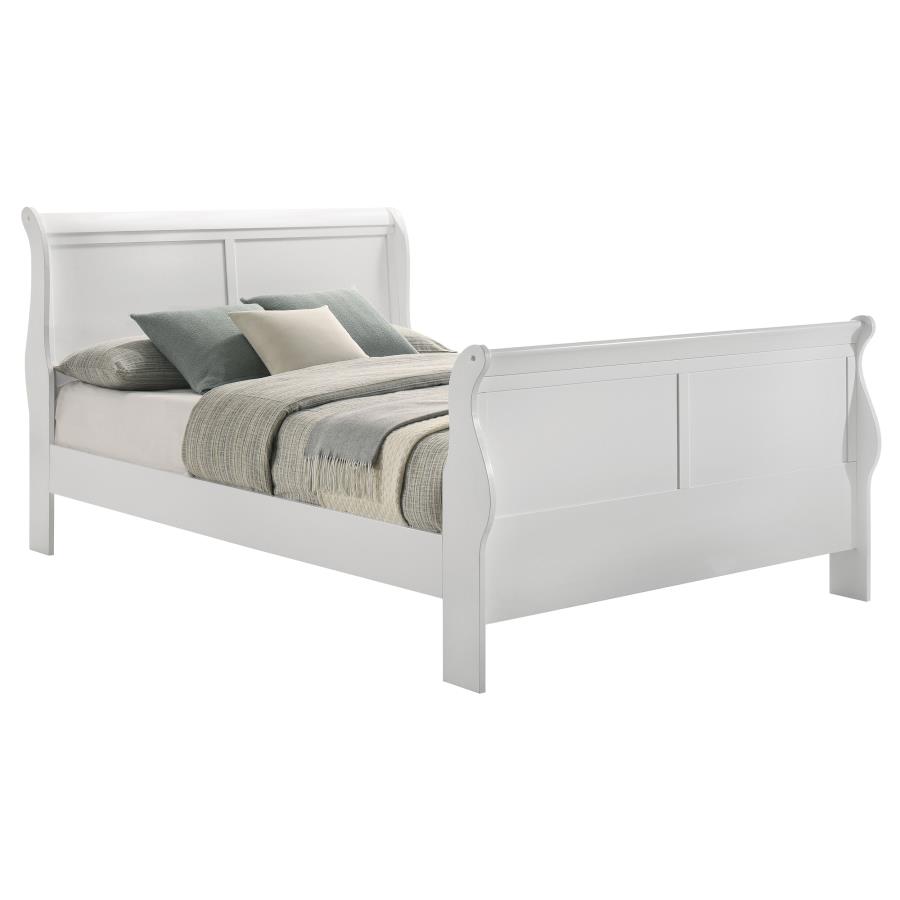 (image for) Louis Philippe Wood Queen Sleigh Bed White