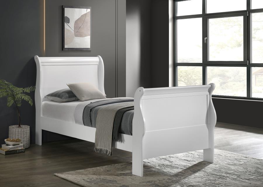 (image for) Louis Philippe Wood Twin Sleigh Bed White