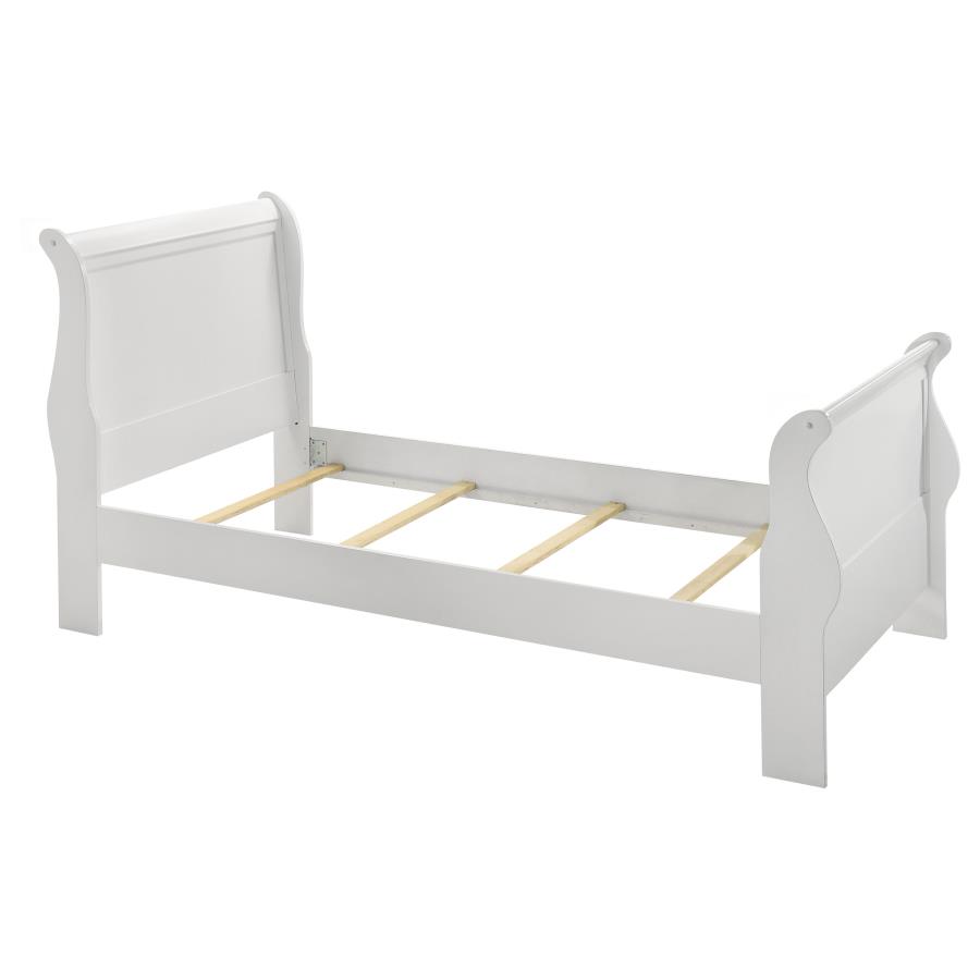 (image for) Louis Philippe Wood Twin Sleigh Bed White