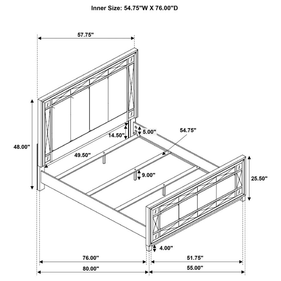 (image for) Leighton 4-piece Full Bedroom Set Metallic Mercury