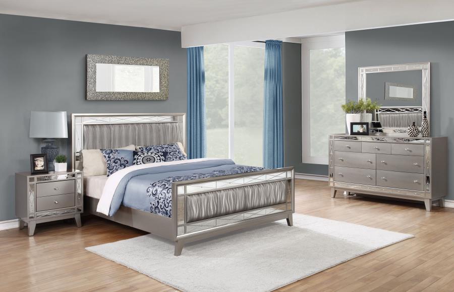 (image for) Leighton 4-piece Queen Bedroom Set Metallic Mercury