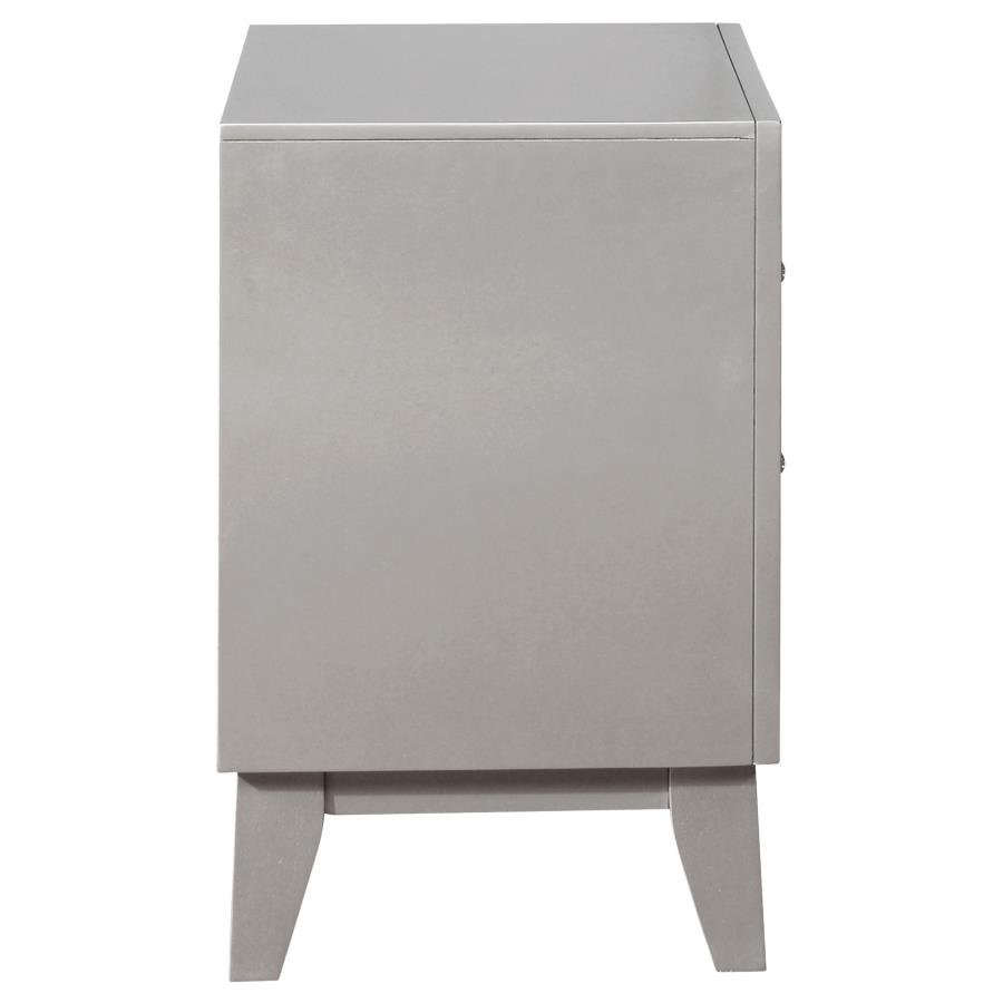 (image for) Leighton 2-drawer Nightstand Metallic Mercury