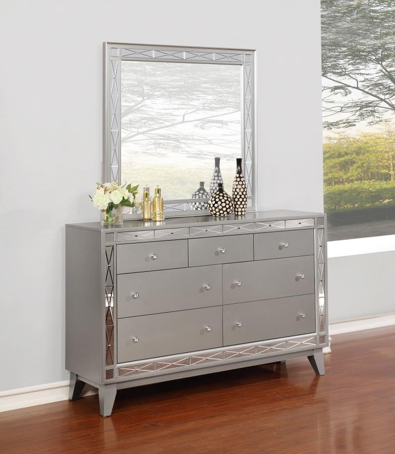 (image for) Leighton 7-drawer Dresser with Mirror Metallic Mercury