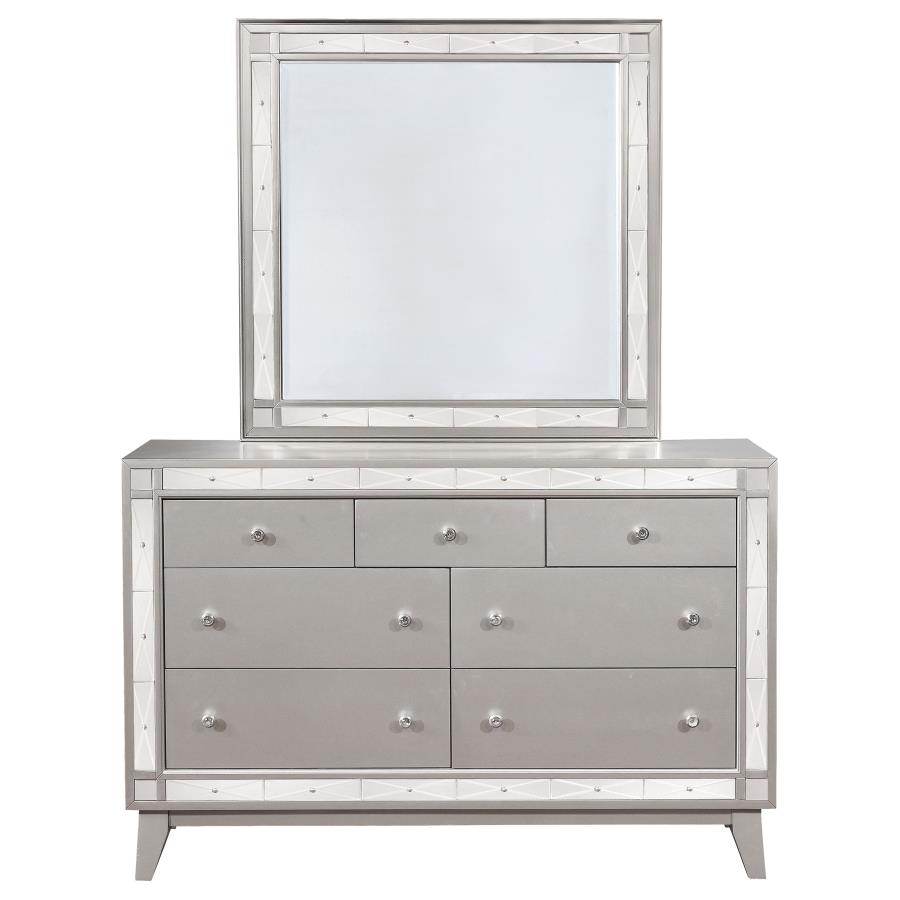 (image for) Leighton 7-drawer Dresser with Mirror Metallic Mercury