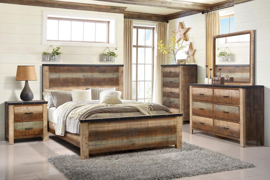 (image for) Sembene 6-drawer Dresser Distressed Multi-Color