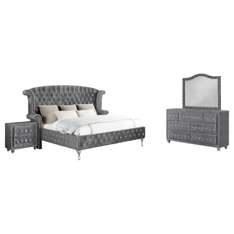 (image for) Deanna 4-piece Eastern King Bedroom Set Grey