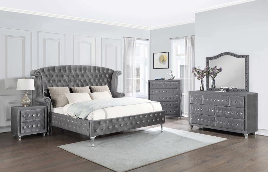 (image for) Deanna 7-drawer Upholstered Dresser Grey