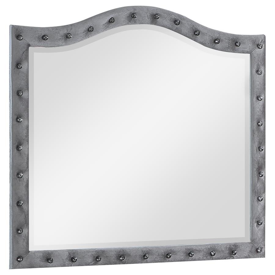 (image for) Deanna Upholstered Dresser Mirror Grey - Click Image to Close