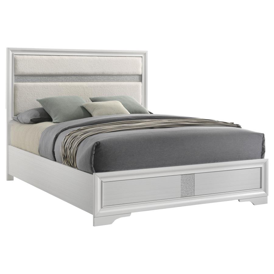 (image for) Miranda 54-inch Upholstered Eastern King Panel Bed White