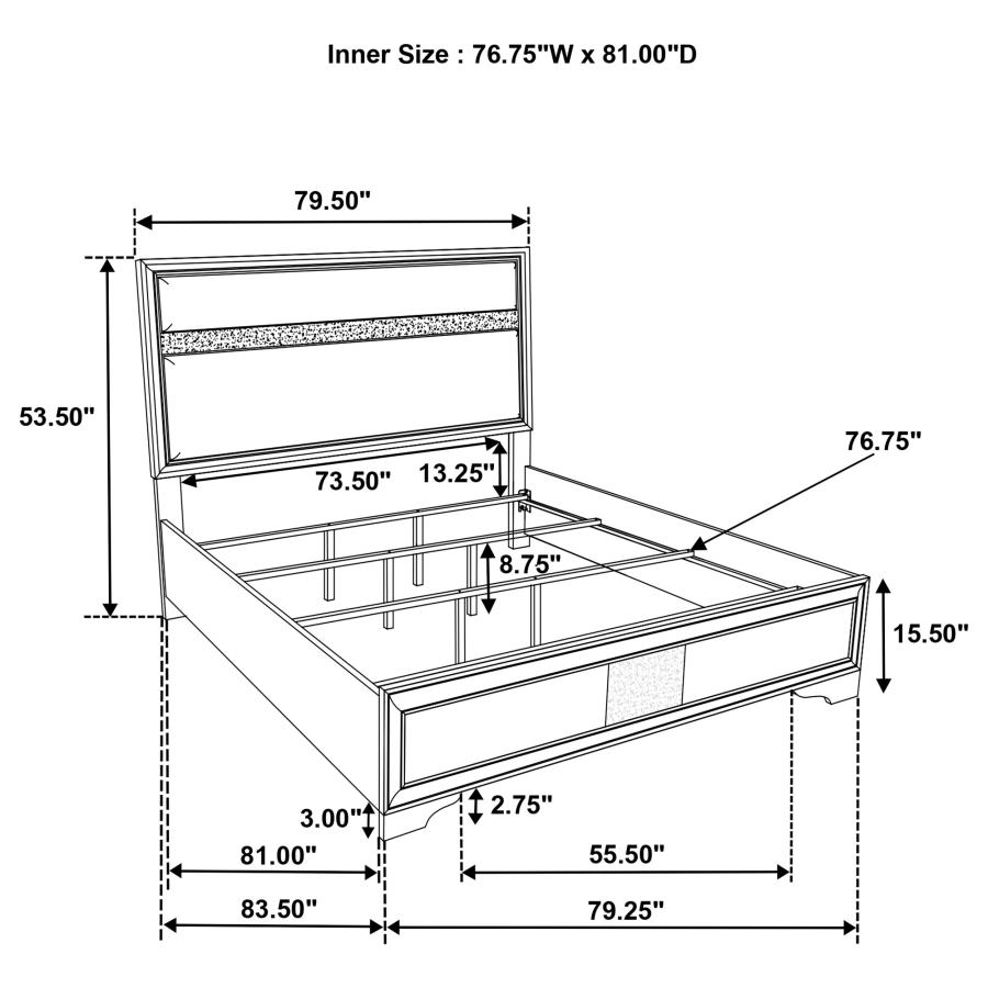 (image for) Miranda 54-inch Upholstered Eastern King Panel Bed White