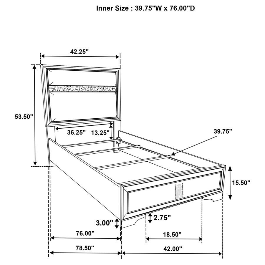 (image for) Miranda 4-piece Twin Bedroom Set White