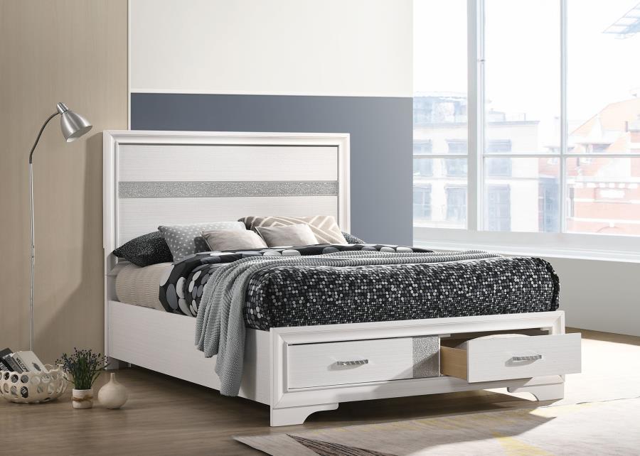 (image for) Miranda 51-inch Wood Full Storage Panel Bed White