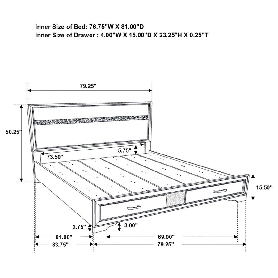 (image for) Miranda 4-piece Eastern King Bedroom Set White