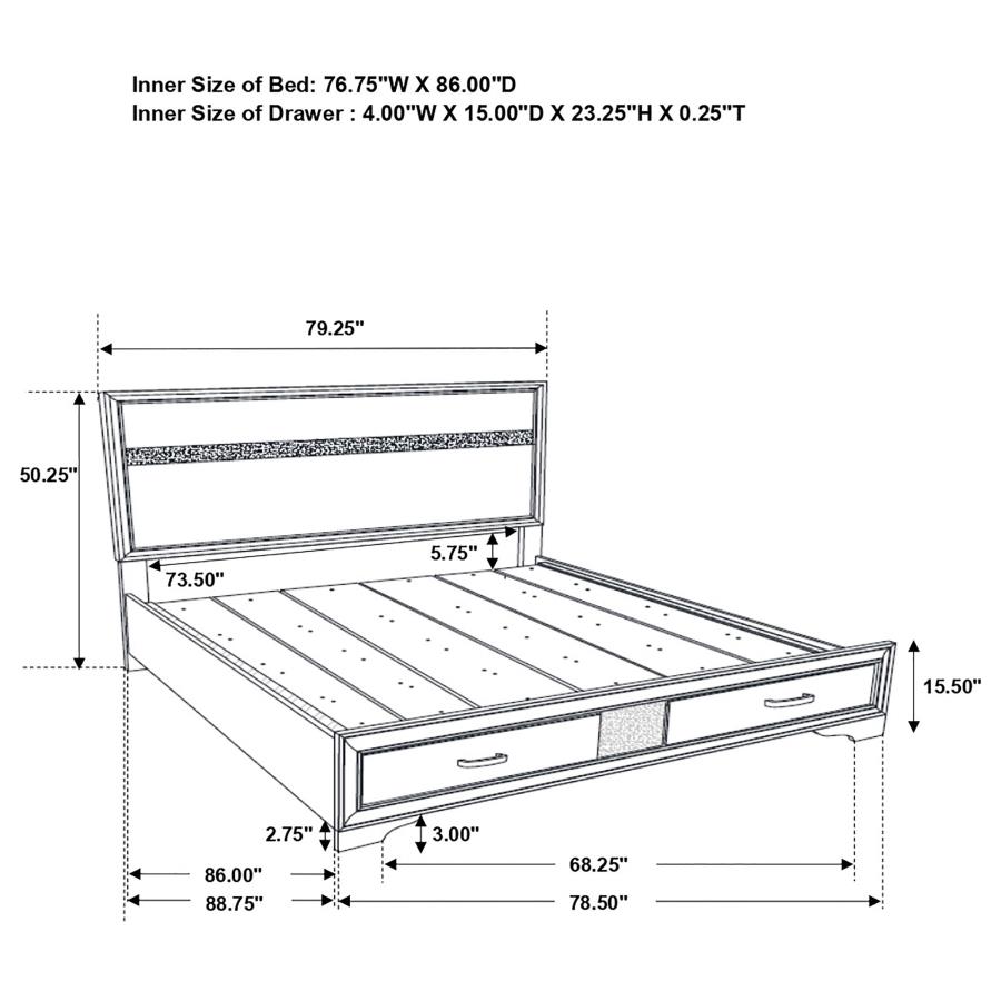 (image for) Miranda 4-piece California King Bedroom Set White